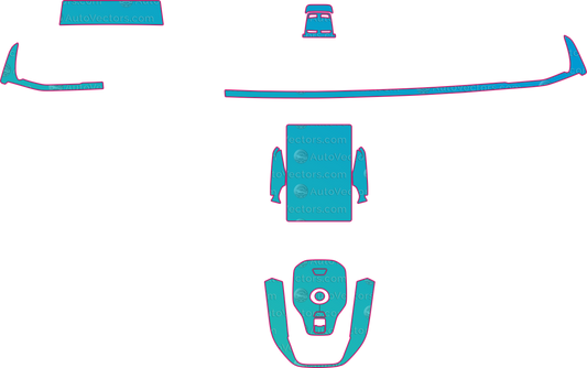 Toyota BZ3 Base (From 2023) Sedan Interior – interior pre-cut PPF pattern templates, instant digital download vector cut files (CDR, AI, PDF, SVG)