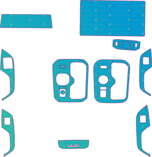Toyota BZ5 (From 2025) Interior – interior pre-cut PPF pattern templates, instant digital download vector cut files (CDR, AI, PDF, SVG)