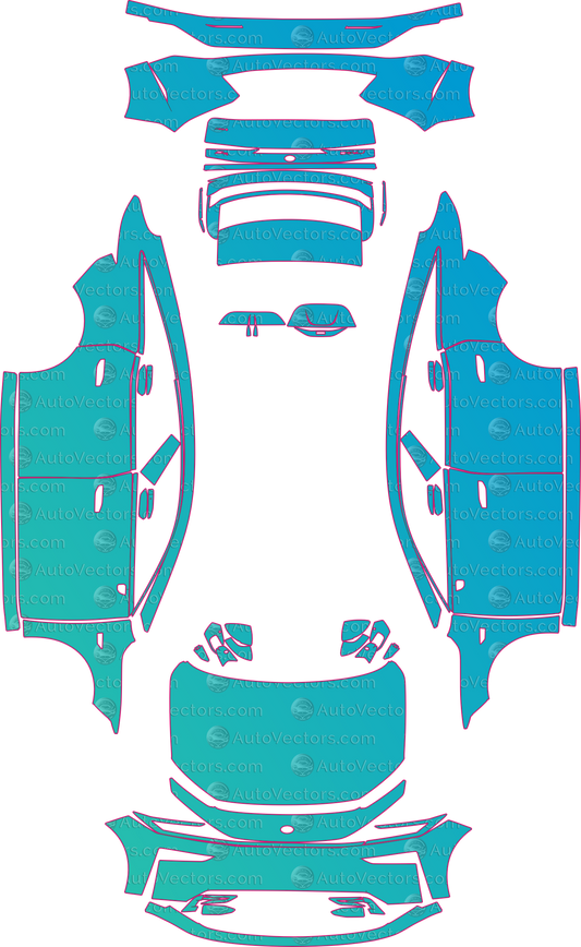 Toyota bZ7 Premium (From 2026) Sedan pre-cut PPF pattern layout