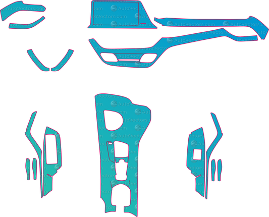 Toyota C-HR Base (From 2018) SUV Interior – interior pre-cut PPF pattern templates, instant digital download vector cut files (CDR, AI, PDF, SVG)