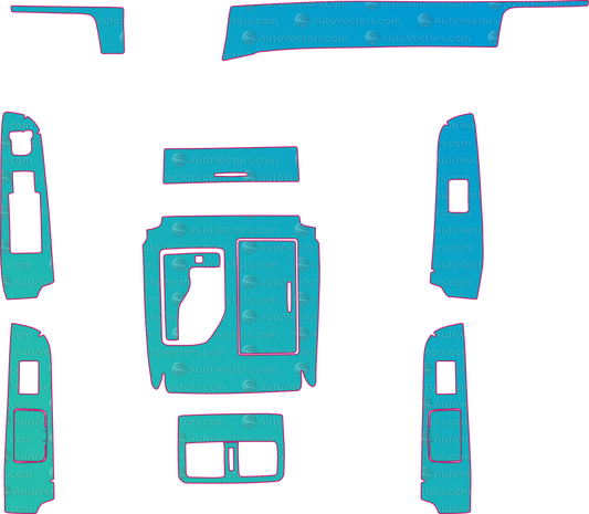 Toyota Camry XV50 Base (From 2012) Interior – interior pre-cut PPF pattern templates, instant digital download vector cut files (CDR, AI, PDF, SVG)