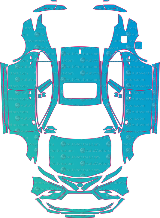 Toyota Camry XV70 TRD (2021-2024) Sedan – pre-cut PPF pattern templates, instant digital download vector cut files (CDR, AI, PDF, SVG)