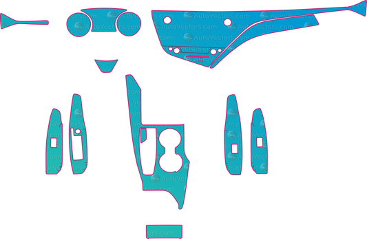 Toyota Camry XV70 Ver1 (From 2019) Sedan Interior – interior pre-cut PPF pattern templates, instant digital download vector cut files (CDR, AI, PDF, SVG)