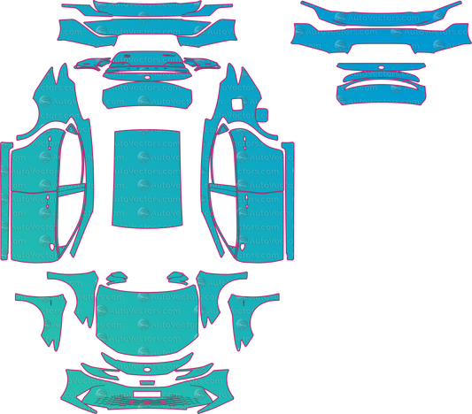 Toyota Camry XV80 Base-HE CN (From 2025) Sedan – pre-cut PPF pattern templates, instant digital download vector cut files (CDR, AI, PDF, SVG)
