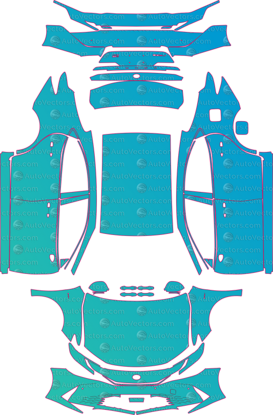 Toyota Camry XV80 CN Luxury (From 2024) Sedan – pre-cut PPF pattern templates, instant digital download vector cut files (CDR, AI, PDF, SVG)