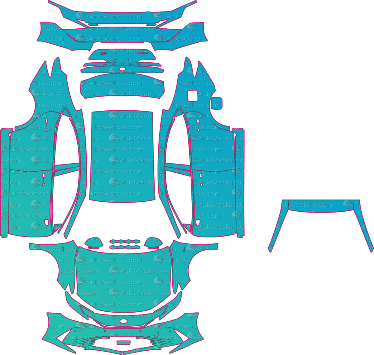 Toyota Camry XV80 CN Luxury (From 2025) Sedan – pre-cut PPF pattern templates, instant digital download vector cut files (CDR, AI, PDF, SVG)