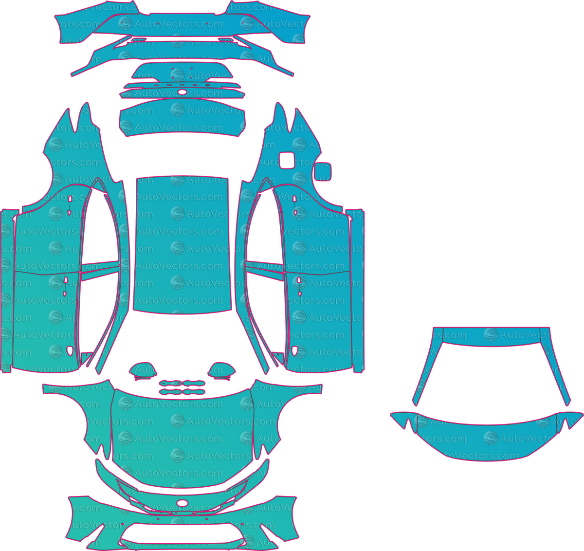 Toyota Camry XV80 Executive (From 2024) Sedan – pre-cut PPF pattern templates, instant digital download vector cut files (CDR, AI, PDF, SVG)