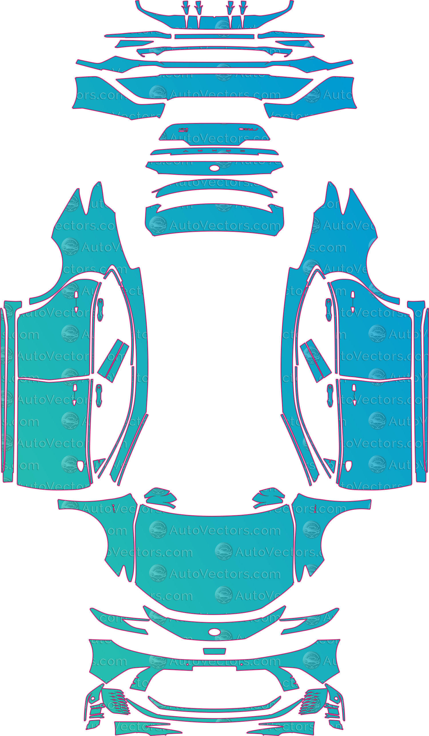 Toyota Camry XV80 Sport (From 2025) Sedan – pre-cut PPF pattern templates, instant digital download vector cut files (CDR, AI, PDF, SVG)
