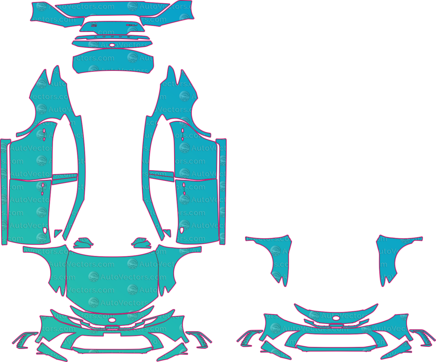 Toyota Camry XV80 XSE (From 2025) Sedan – pre-cut PPF pattern templates, instant digital download vector cut files (CDR, AI, PDF, SVG)