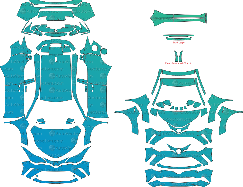 Toyota CH - R LE, XLE, Limited, Icon, Design, Excel (From 2018) SUV pre-cut PPF vector template downloadfile download