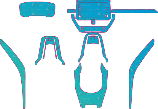 Toyota Corolla (From 2021) Sedan Interior – interior pre-cut PPF pattern templates, instant digital download vector cut files (CDR, AI, PDF, SVG)