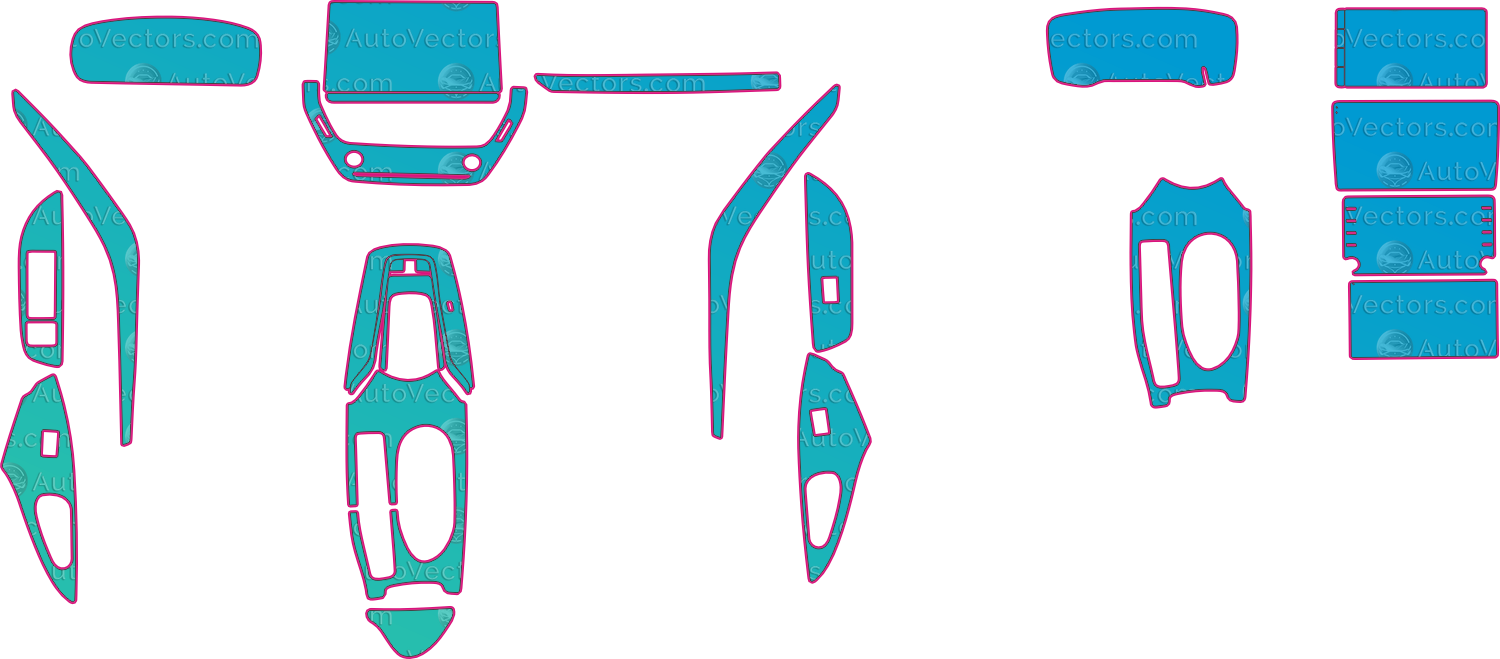 Toyota Corolla Altis E210 Hybrid (From 2020) Sedan Interior – interior pre-cut PPF pattern templates, instant digital download vector cut files (CDR, AI, PDF, SVG)