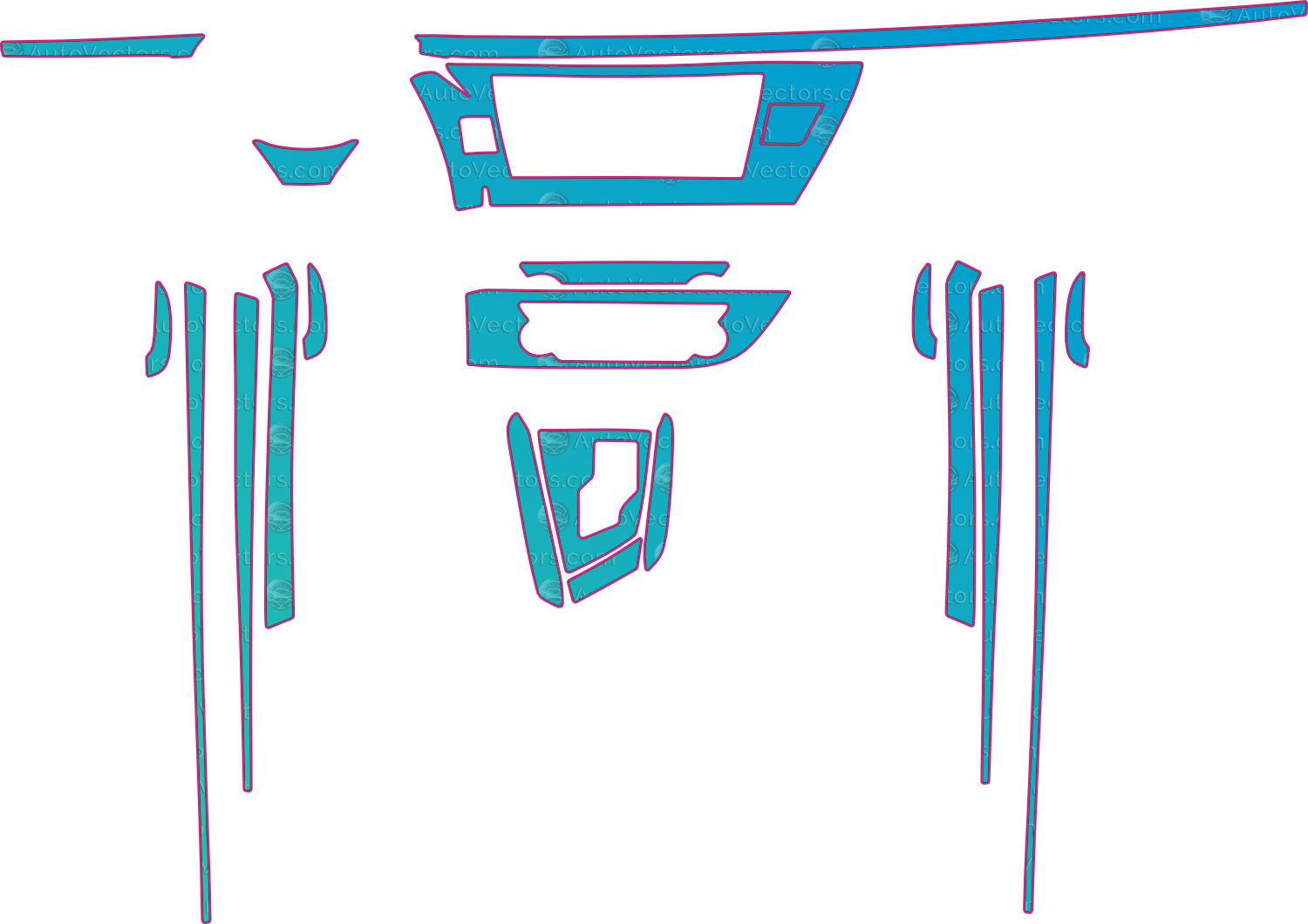 Toyota Corolla Base (2014-2017) Interior – interior pre-cut PPF pattern templates, instant digital download vector cut files (CDR, AI, PDF, SVG)