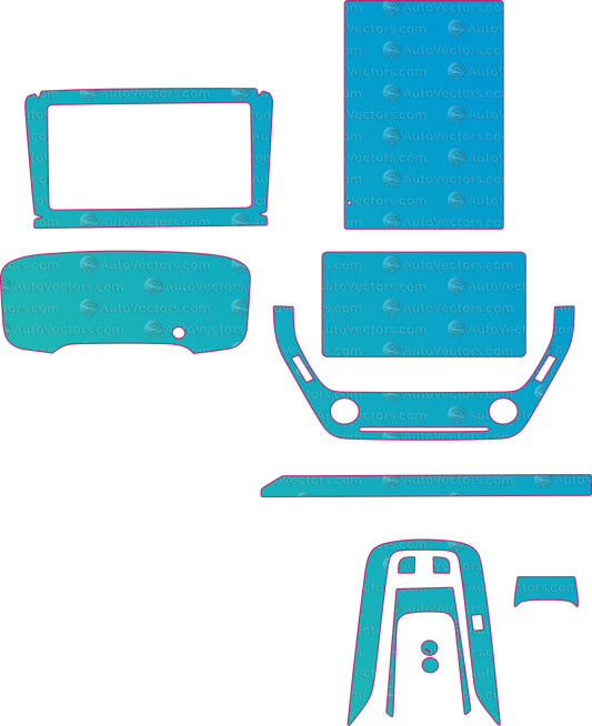 Toyota Corolla Base (From 2022) Interior – interior pre-cut PPF pattern templates, instant digital download vector cut files (CDR, AI, PDF, SVG)