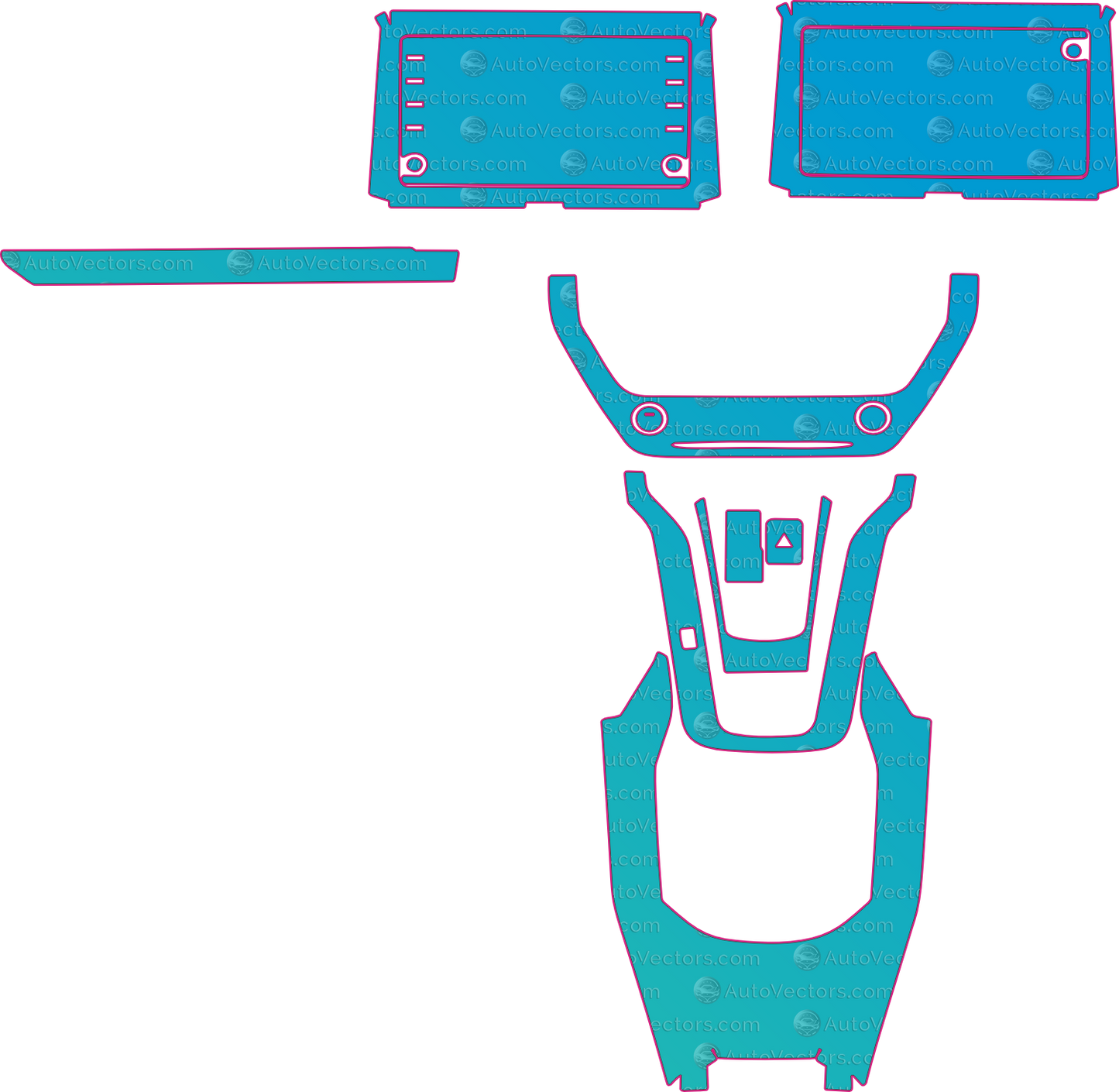 Toyota Corolla Base2 (From 2021) Interior – interior pre-cut PPF pattern templates, instant digital download vector cut files (CDR, AI, PDF, SVG)