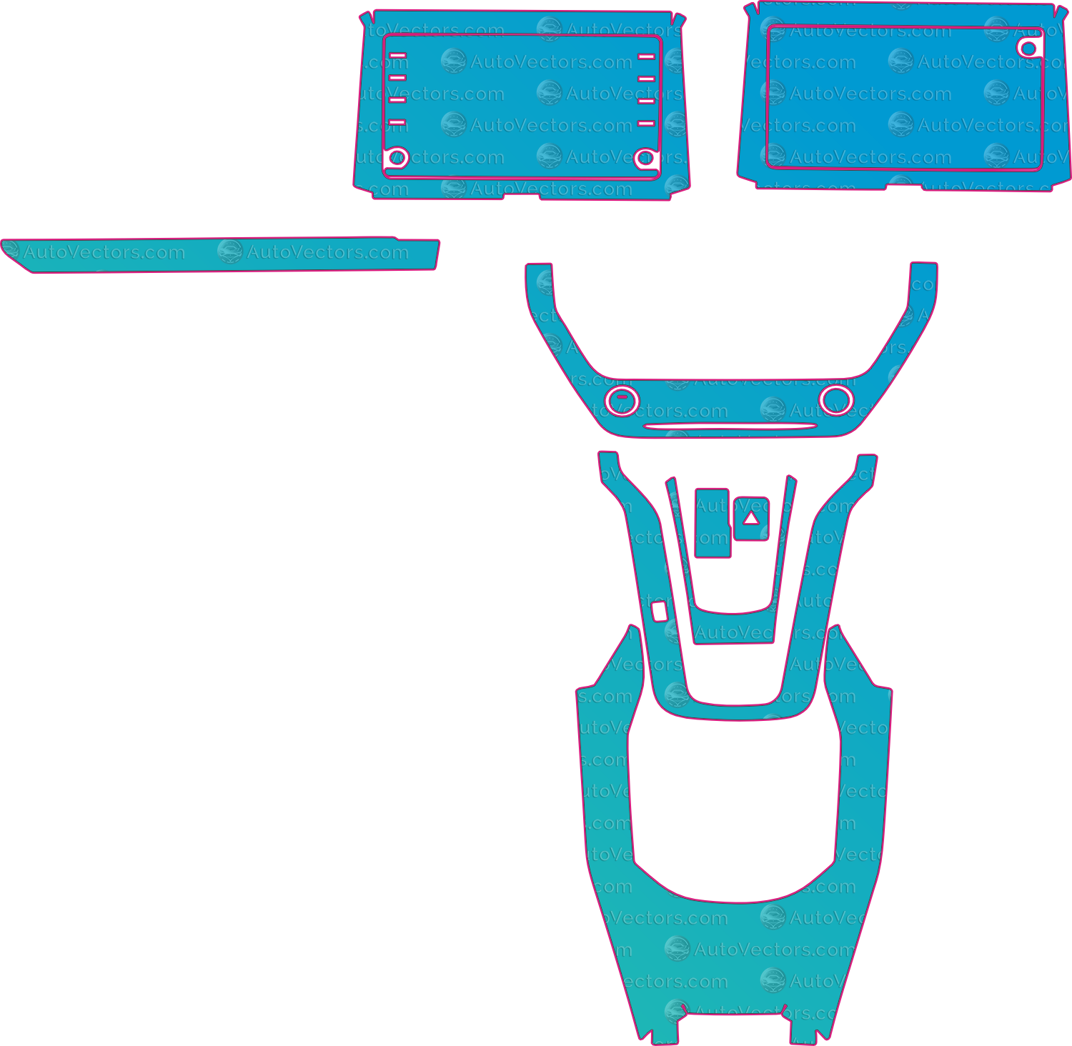 Toyota Corolla Base2 (From 2021) Interior – interior pre-cut PPF pattern templates, instant digital download vector cut files (CDR, AI, PDF, SVG)