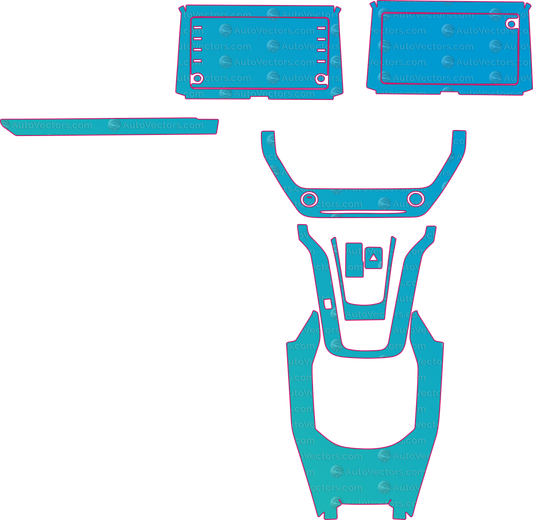 Toyota Corolla Base2 (From 2021) Interior – interior pre-cut PPF pattern templates, instant digital download vector cut files (CDR, AI, PDF, SVG)