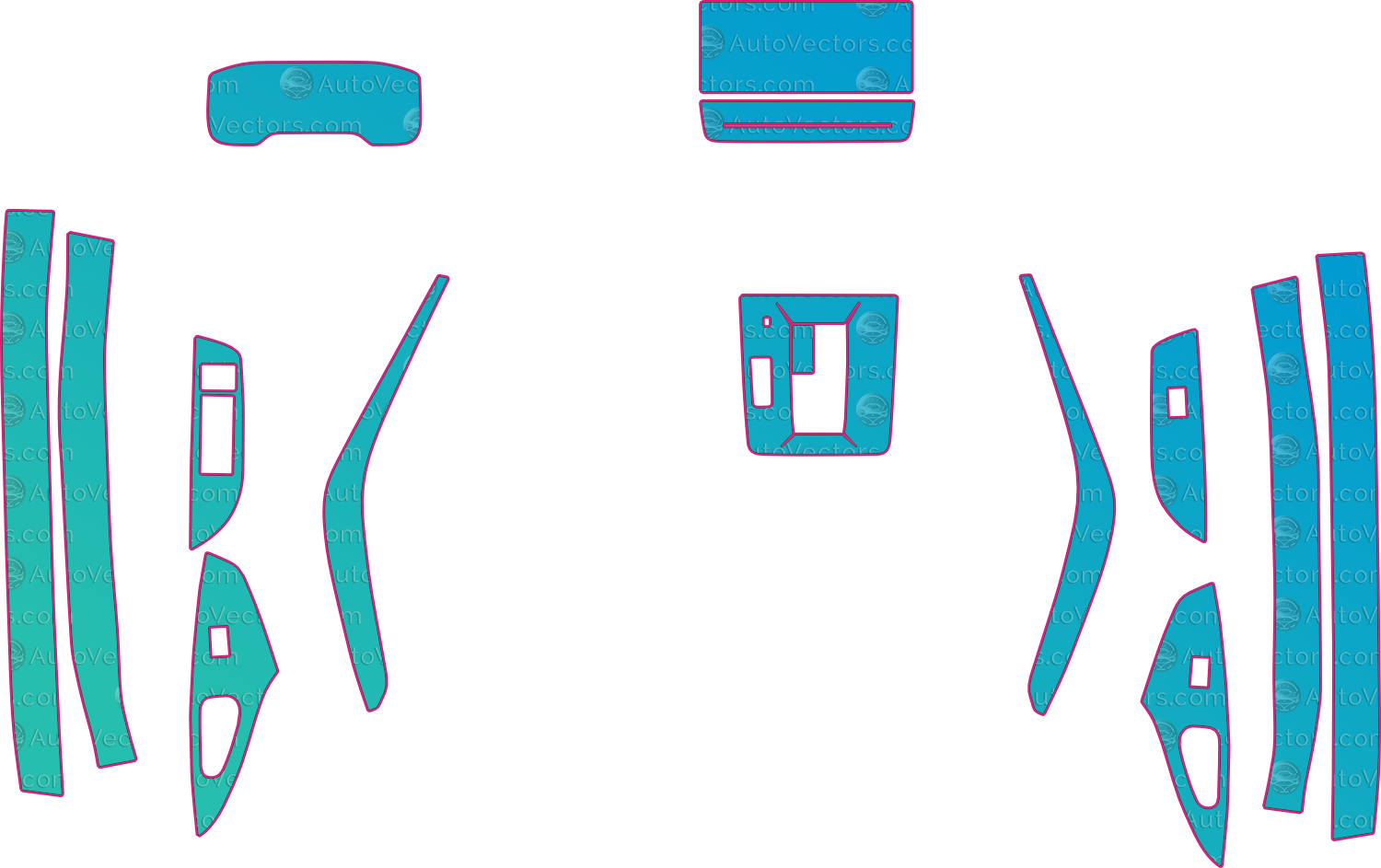 Toyota Corolla CN (From 2026) Interior – interior pre-cut PPF pattern templates, instant digital download vector cut files (CDR, AI, PDF, SVG)