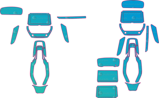 Toyota Corolla Cross Base (From 2022) SUV Interior – interior pre-cut PPF pattern templates, instant digital download vector cut files (CDR, AI, PDF, SVG)