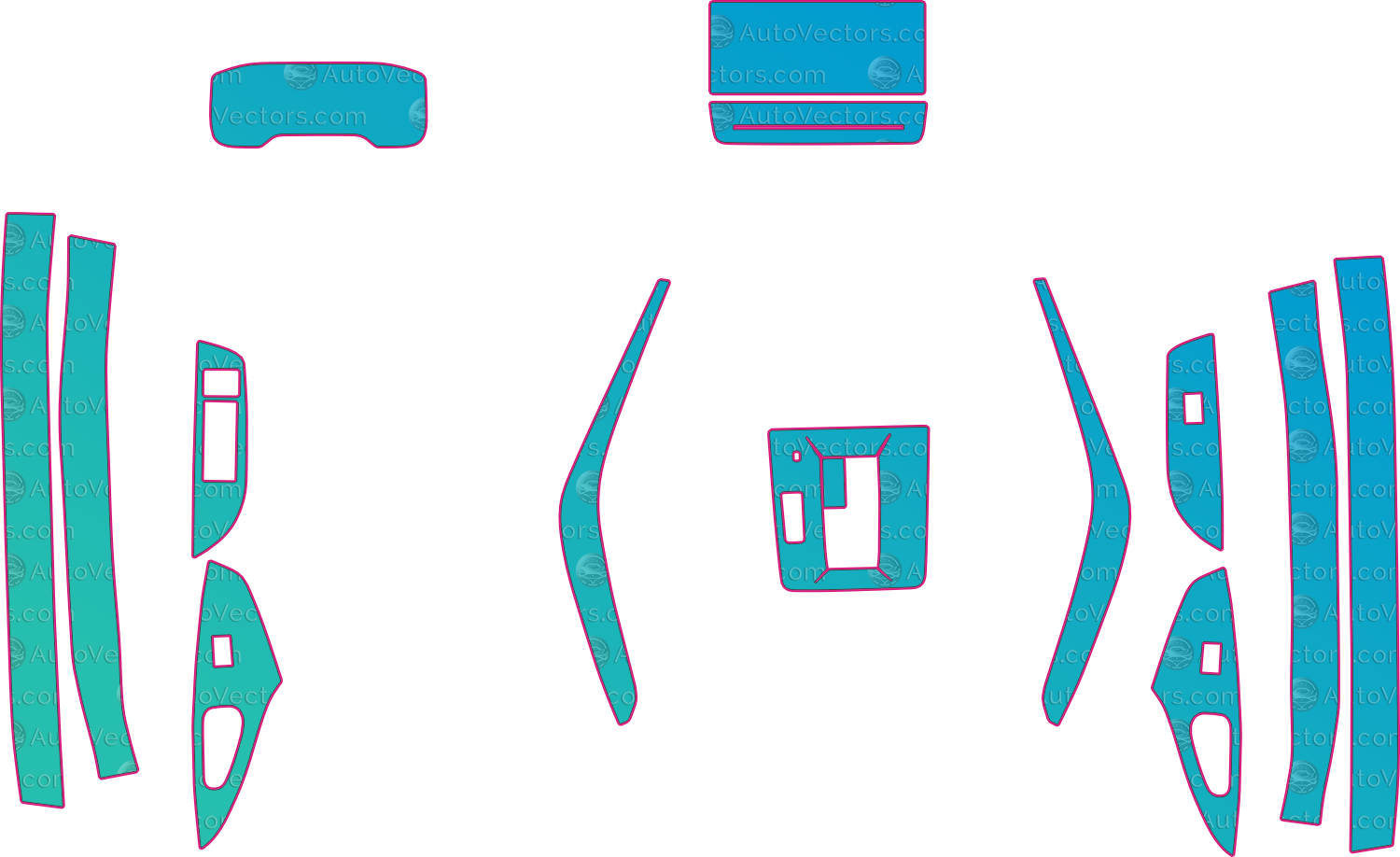 Toyota Corolla Cross Base (From 2026) SUV Interior – interior pre-cut PPF pattern templates, instant digital download vector cut files (CDR, AI, PDF, SVG)