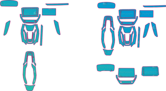 Toyota Corolla Cross Base V2 (From 2022) SUV Interior – interior pre-cut PPF pattern templates, instant digital download vector cut files (CDR, AI, PDF, SVG)