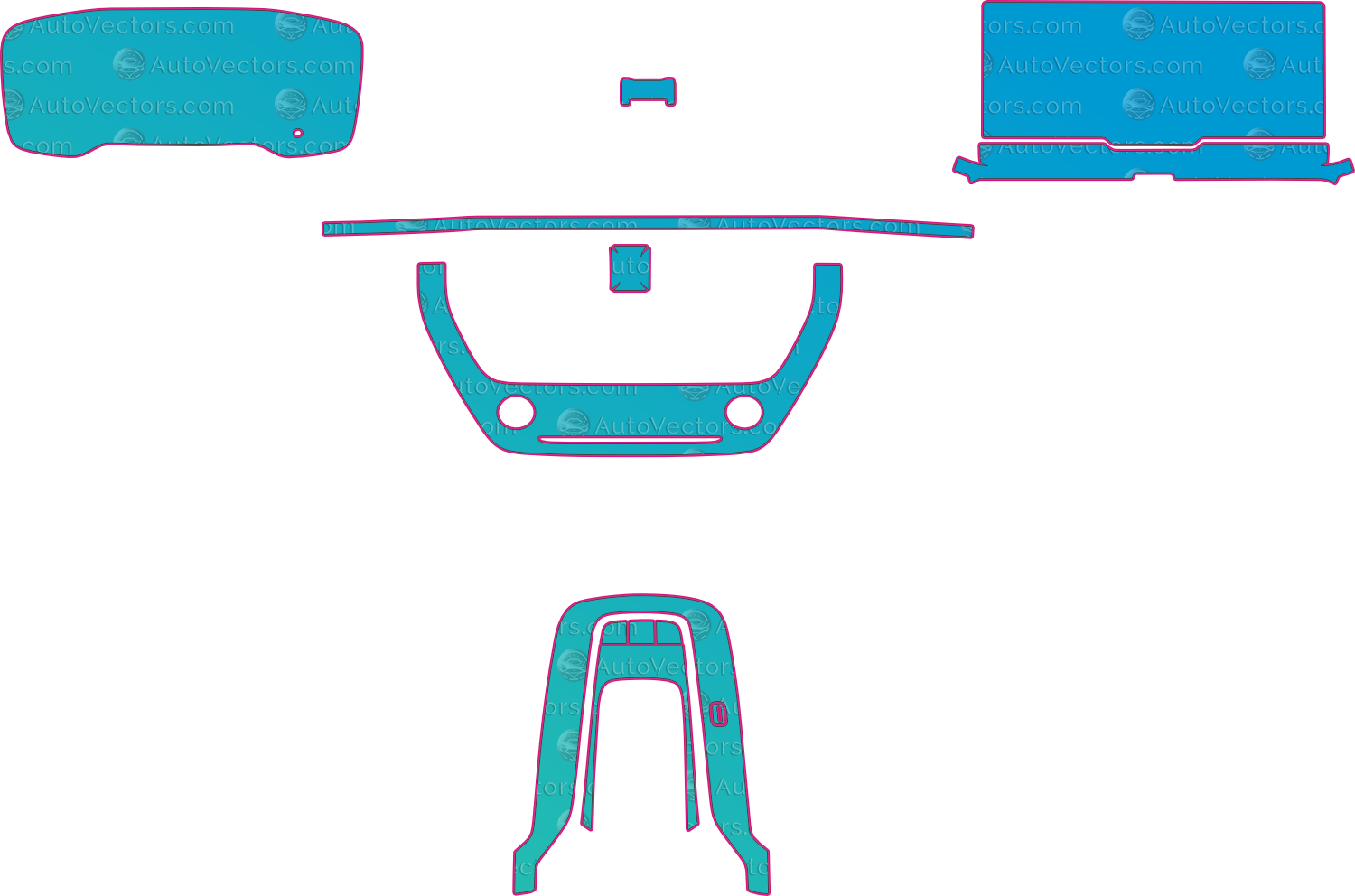 Toyota Corolla Cross Base2 (From 2022) SUV Interior – interior pre-cut PPF pattern templates, instant digital download vector cut files (CDR, AI, PDF, SVG)