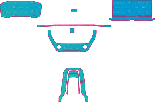 Toyota Corolla Cross Base2 (From 2022) SUV Interior – interior pre-cut PPF pattern templates, instant digital download vector cut files (CDR, AI, PDF, SVG)
