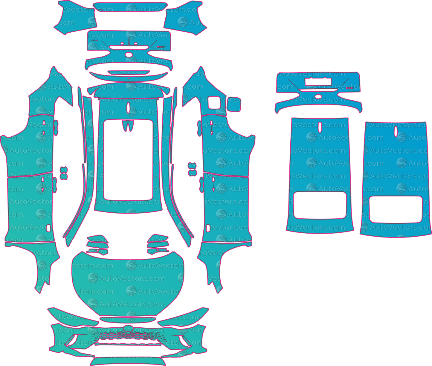 Toyota Corolla Cross Chinese version (From 2026) SUV – pre-cut PPF pattern templates, instant digital download vector cut files (CDR, AI, PDF, SVG)