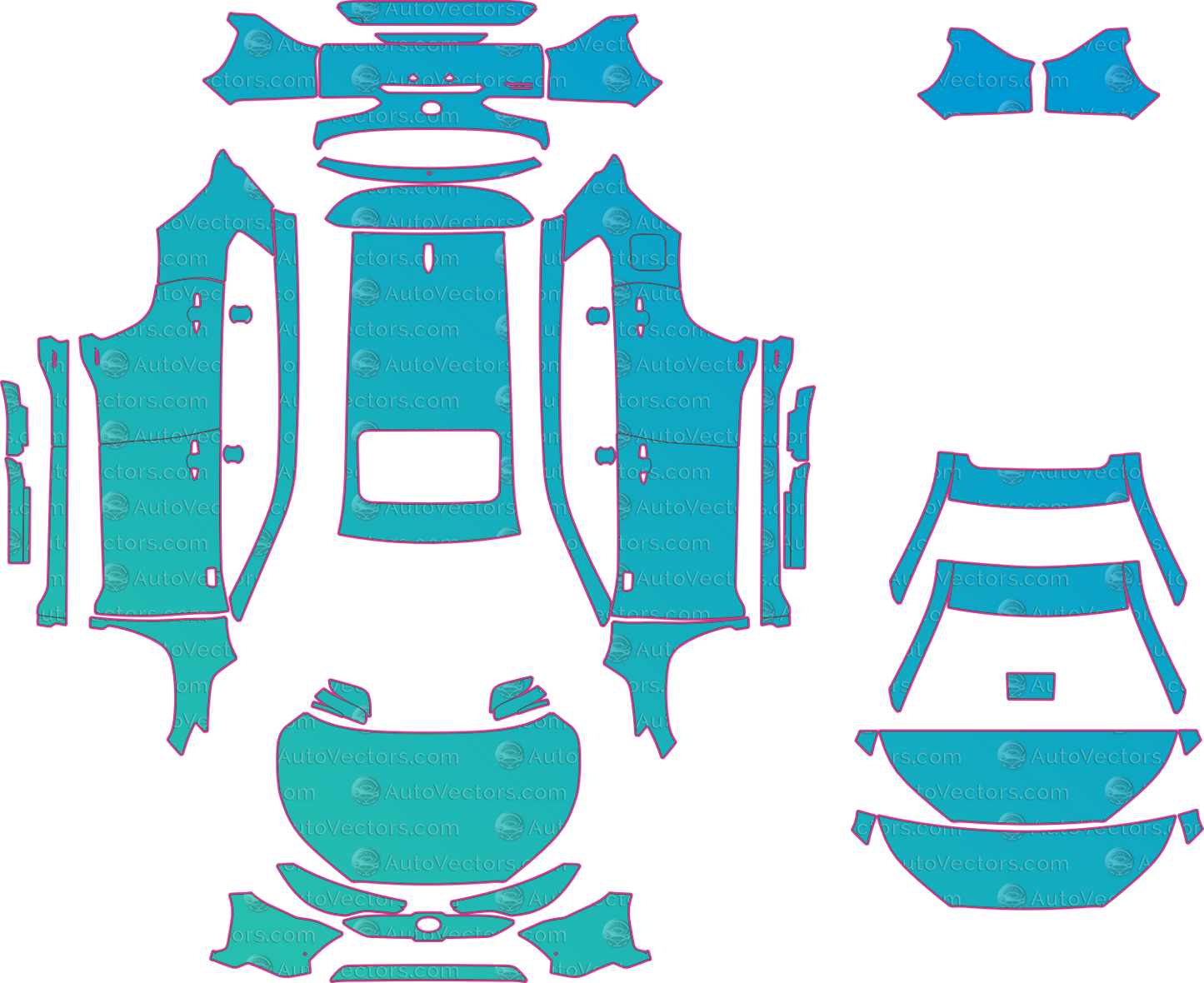 Toyota Corolla Cross XG10 XLE (From 2025) SUV – pre-cut PPF pattern templates, instant digital download vector cut files (CDR, AI, PDF, SVG)