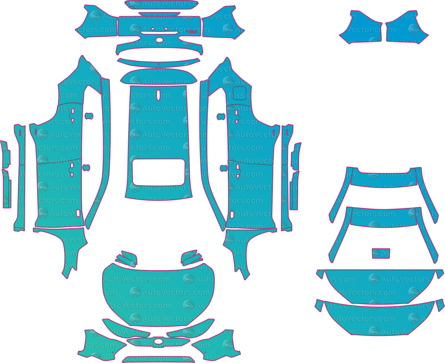 Toyota Corolla Cross XG10 XLE (From 2025) SUV – pre-cut PPF pattern templates, instant digital download vector cut files (CDR, AI, PDF, SVG)