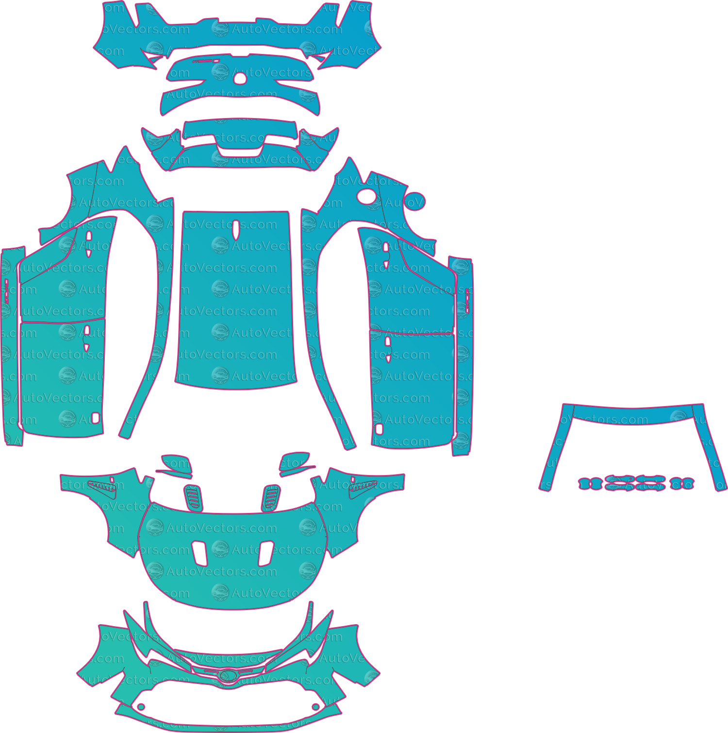 Toyota Corolla E210H GR (From 2021) hatchback – pre-cut PPF pattern templates, instant digital download vector cut files (CDR, AI, PDF, SVG)