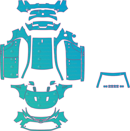 Toyota Corolla E210H GR (From 2021) hatchback – pre-cut PPF pattern templates, instant digital download vector cut files (CDR, AI, PDF, SVG)
