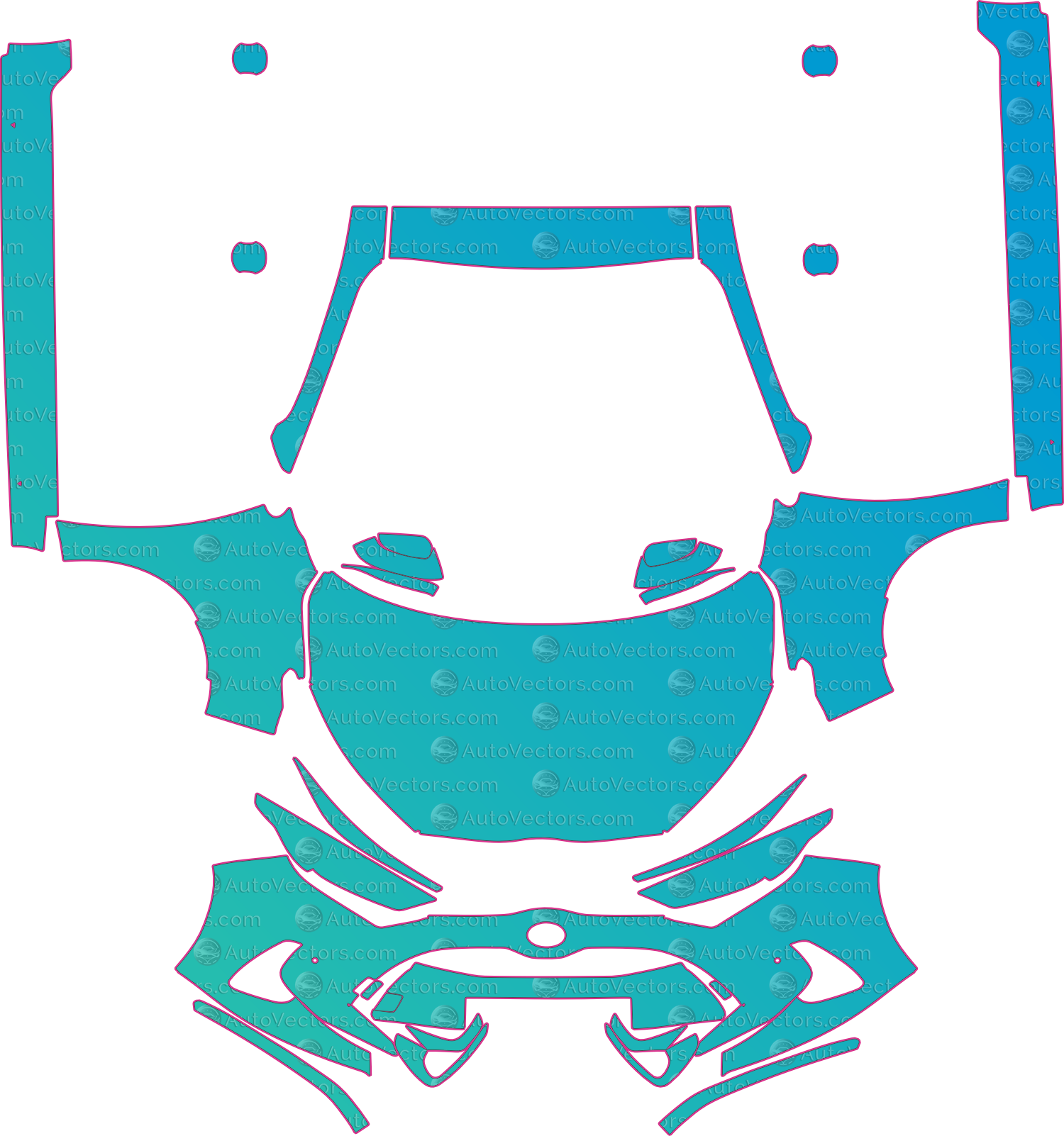Toyota Corolla Hatchback E210 Base (From 2024) Hatchback – pre-cut PPF pattern templates, instant digital download vector cut files (CDR, AI, PDF, SVG)