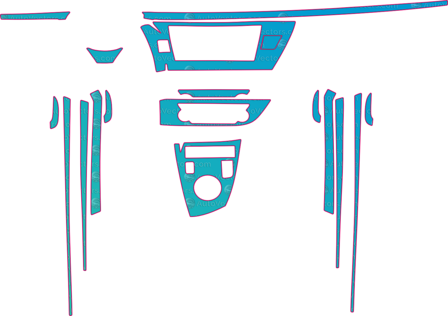 Toyota Corolla Hybrid (From 2014) Interior – interior pre-cut PPF pattern templates, instant digital download vector cut files (CDR, AI, PDF, SVG)