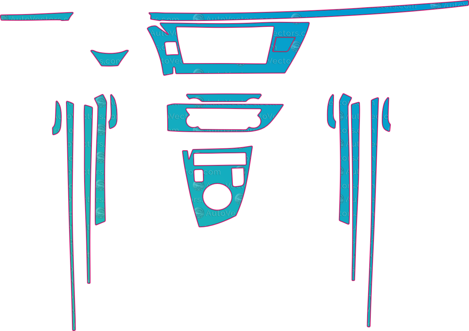 Toyota Corolla Hybrid (From 2014) Interior – interior pre-cut PPF pattern templates, instant digital download vector cut files (CDR, AI, PDF, SVG)