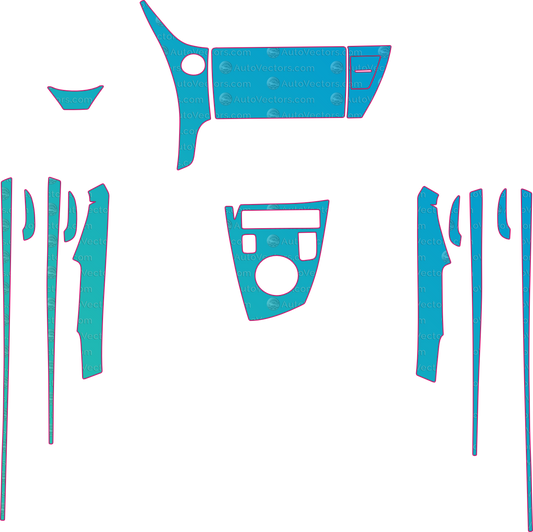 Toyota Corolla Hybrid (From 2017) Interior – interior pre-cut PPF pattern templates, instant digital download vector cut files (CDR, AI, PDF, SVG)