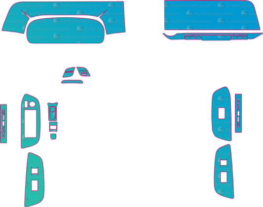 Toyota Crown Base (From 2023) Interior – interior pre-cut PPF pattern templates, instant digital download vector cut files (CDR, AI, PDF, SVG)