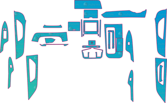 Toyota Crown Base2 (From 2024) Interior – interior pre-cut PPF pattern templates, instant digital download vector cut files (CDR, AI, PDF, SVG)
