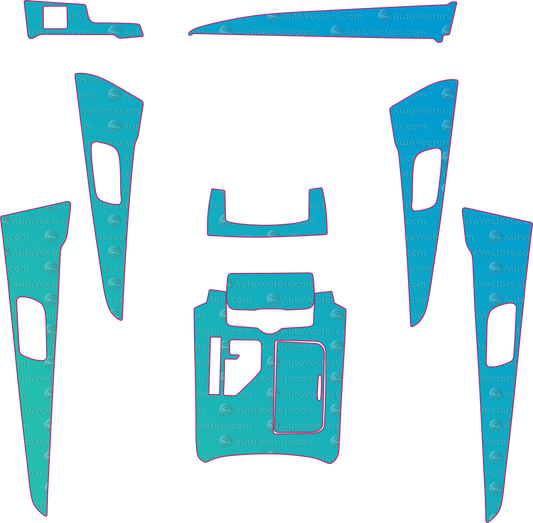 Toyota Crown S210 Base (From 2015) Sedan Interior – interior pre-cut PPF pattern templates, instant digital download vector cut files (CDR, AI, PDF, SVG)