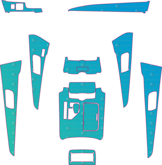 Toyota Crown S210 Base v2 (From 2015) Sedan Interior – interior pre-cut PPF pattern templates, instant digital download vector cut files (CDR, AI, PDF, SVG)