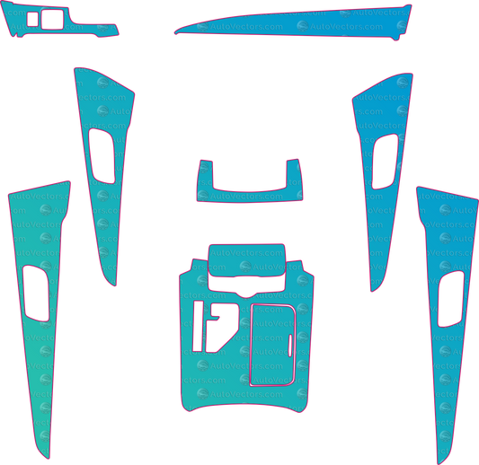 Toyota Crown S210 Base v3 (From 2015) Interior – interior pre-cut PPF pattern templates, instant digital download vector cut files (CDR, AI, PDF, SVG)