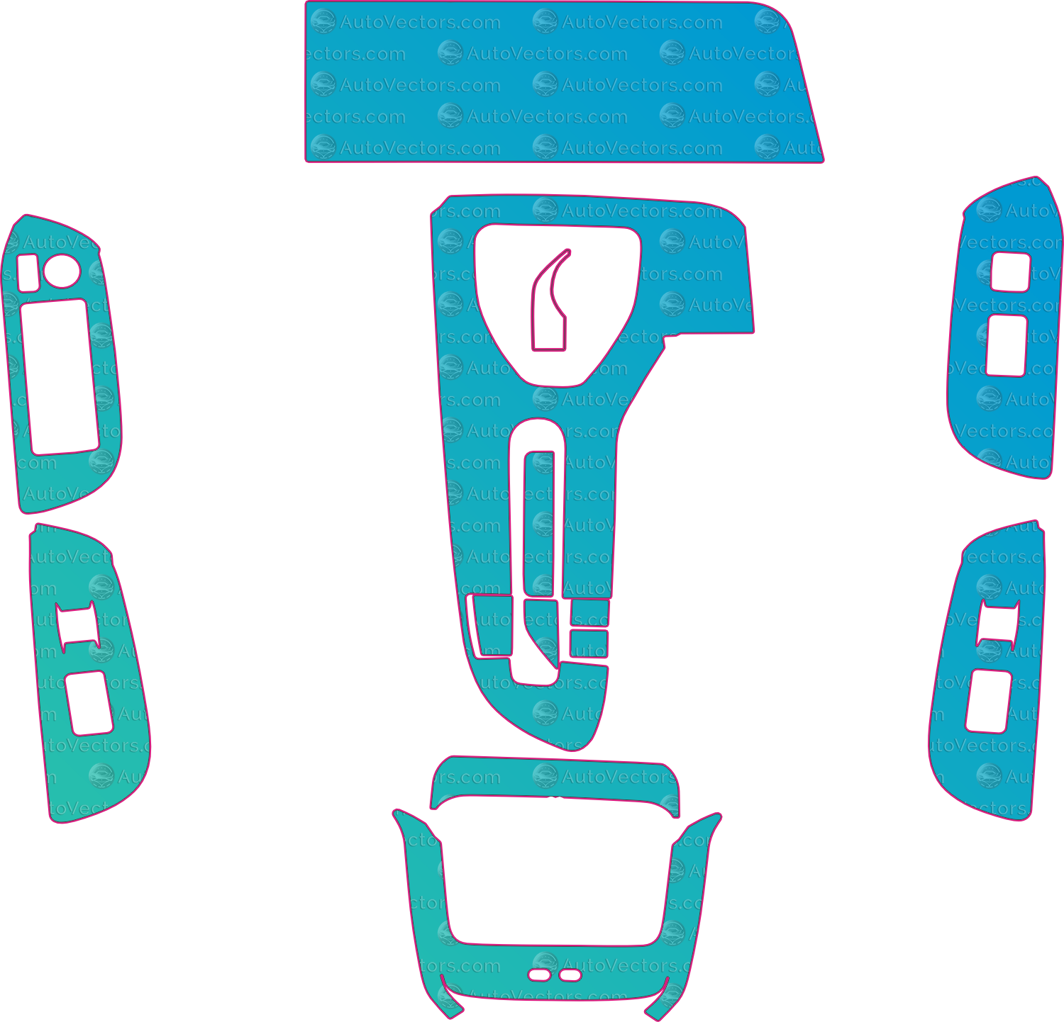 Toyota Crown Signia (From 2025) SUV Interior – interior pre-cut PPF pattern templates, instant digital download vector cut files (CDR, AI, PDF, SVG)