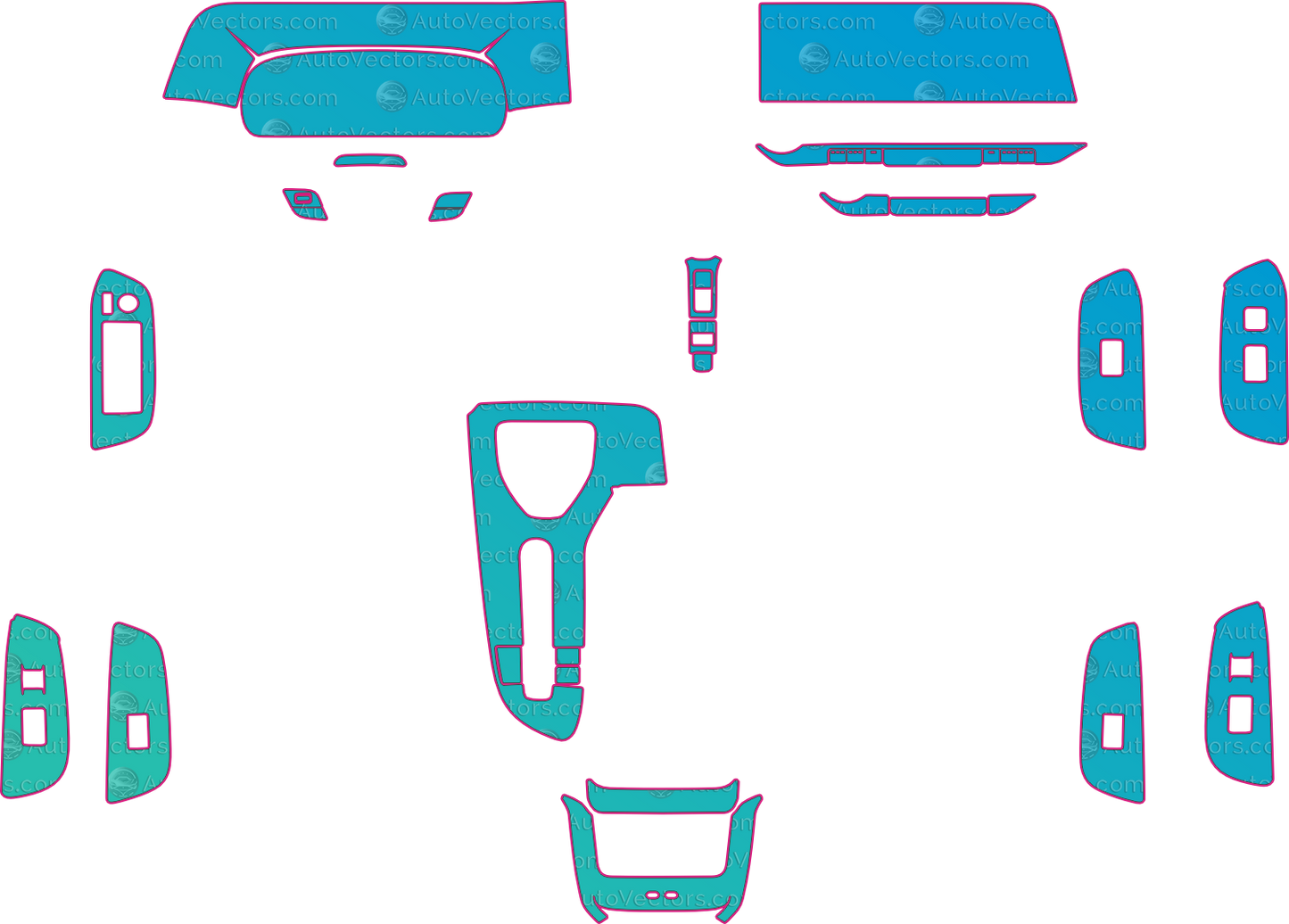 Toyota Crown Signia Limited (From 2023) SUV Interior – interior pre-cut PPF pattern templates, instant digital download vector cut files (CDR, AI, PDF, SVG)