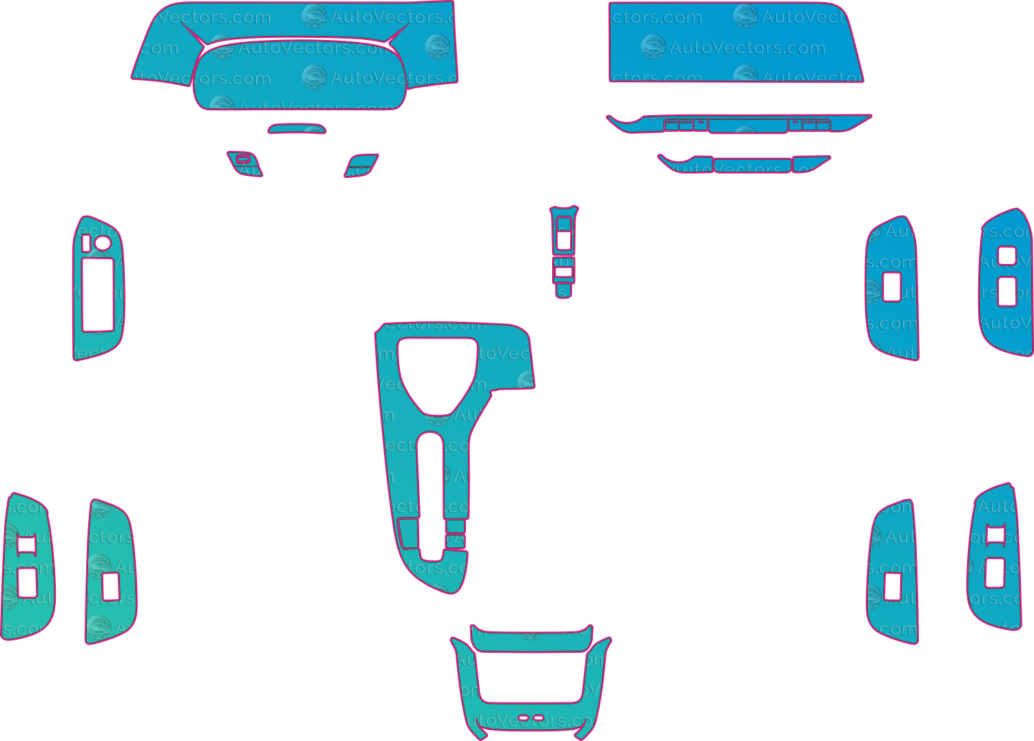 Toyota Crown Signia Limited (From 2023) SUV Interior – interior pre-cut PPF pattern templates, instant digital download vector cut files (CDR, AI, PDF, SVG)