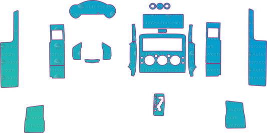 Toyota FJ Cruiser Base (From 2019) SUV Interior – interior pre-cut PPF pattern templates, instant digital download vector cut files (CDR, AI, PDF, SVG)