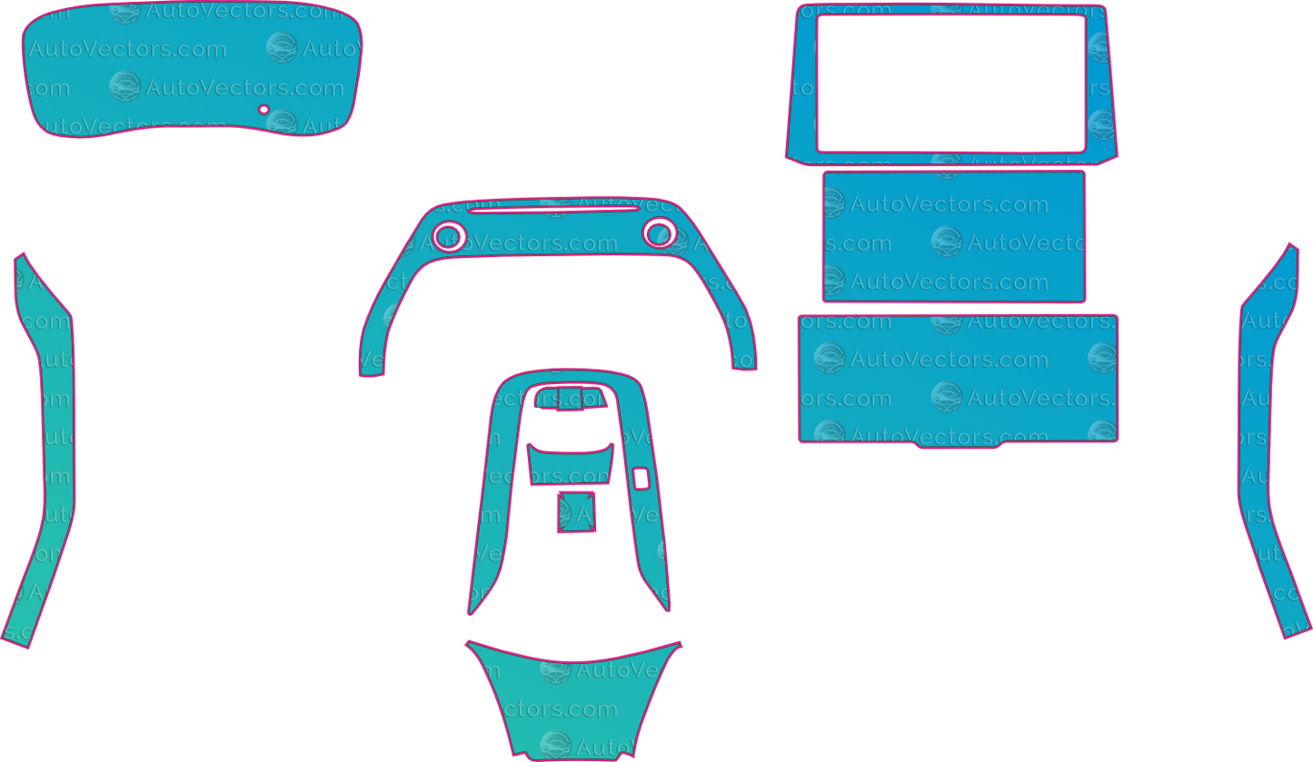 Toyota FrontLanler (From 2024) SUV Interior – interior pre-cut PPF pattern templates, instant digital download vector cut files (CDR, AI, PDF, SVG)