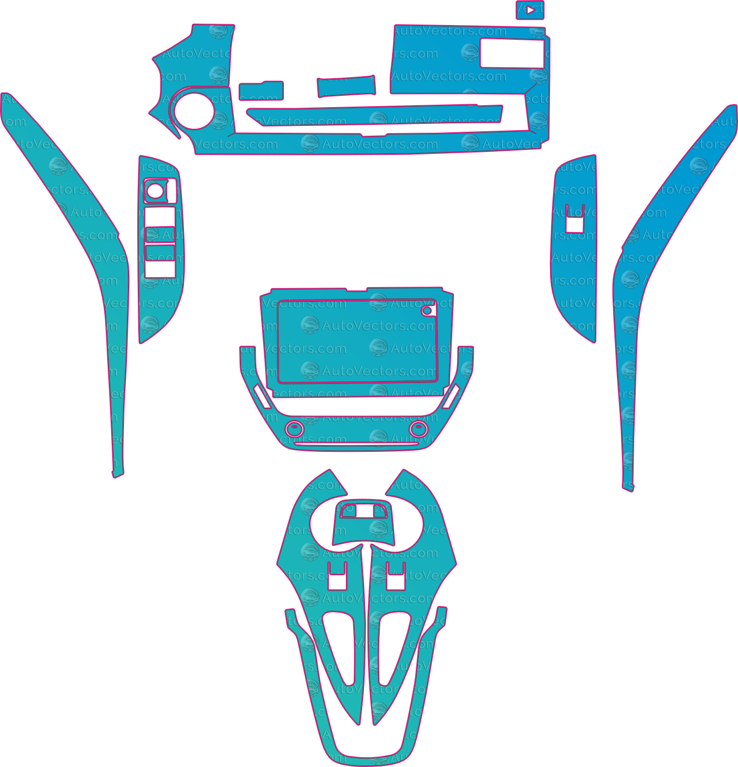 Toyota GR Corolla E210 Circuit Edition (From 2023) Hatchback Interior – interior pre-cut PPF pattern templates, instant digital download vector cut files (CDR, AI, PDF, SVG)