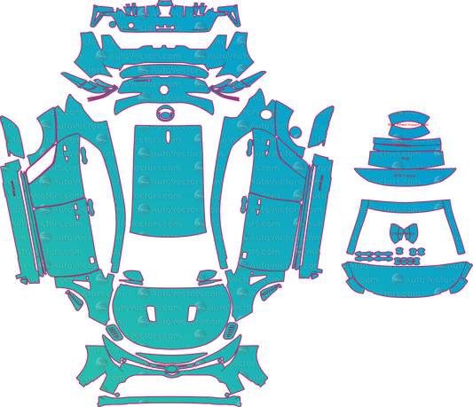 Toyota GR Corolla E210 Circuit Edition (From 2023) Hatchback Pre-Cut PPF Pattern Templates – pre-cut PPF pattern templates, digital download vector files (CDR, AI, PDF, DXF, SVG)