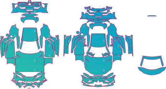 Toyota GR Supra (From 2020) Coupe Pre-Cut PPF Pattern Templates – pre-cut PPF pattern templates, digital download vector files (CDR, AI, PDF, DXF, SVG)