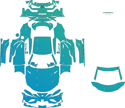 Toyota GR Supra (From 2020) Coupe pre-cut PPF vector template download